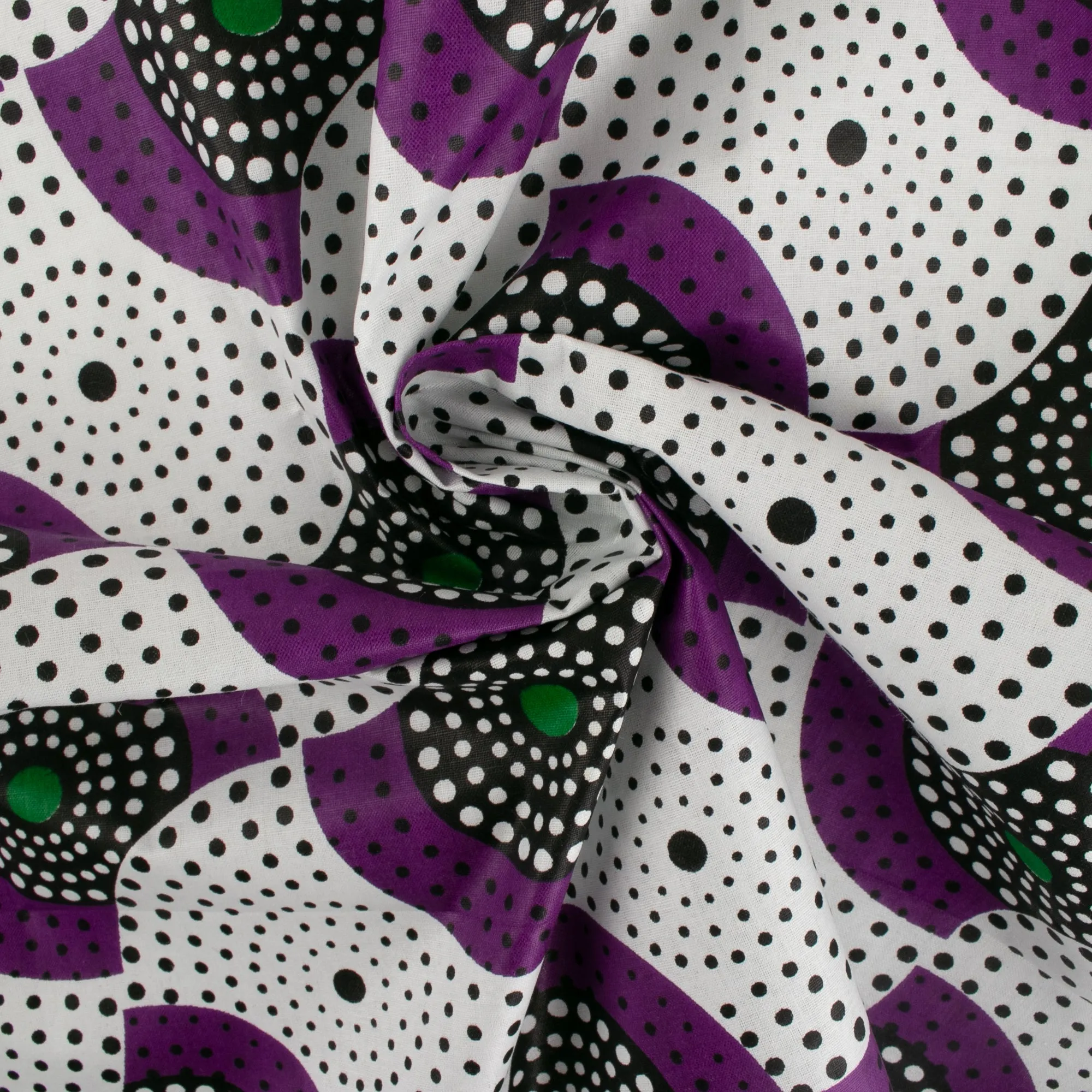 African Print - Waves - Purple / Green