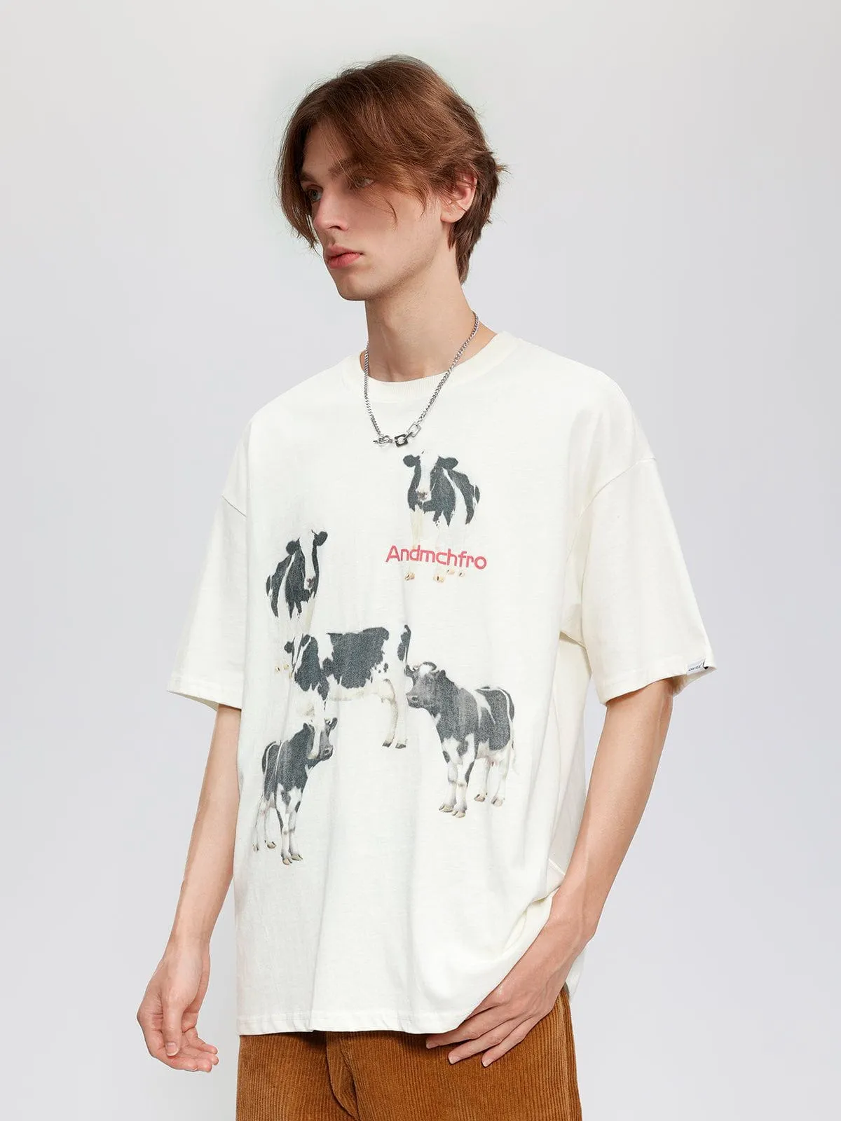 AlanBalen® - Dairy Cow Print Cotton Tee