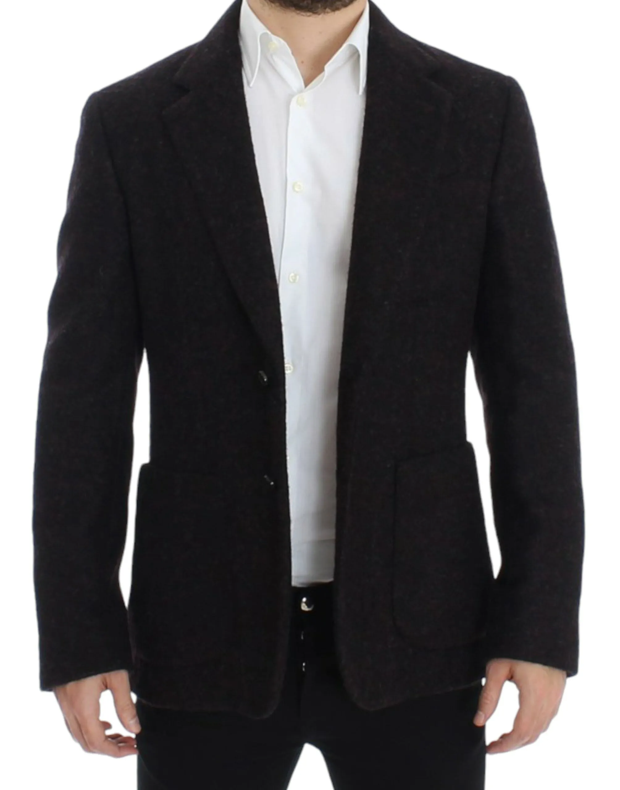 Bordeaux Alpaga Two-Button Blazer Jacket