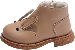 Fashion Winter Children Boots Children Ankle Boots Flat Bottom Non Slip Round Toe Solid New Years Outfit Toddler Girl (Khaki, 3-3.5 Years Toddler)