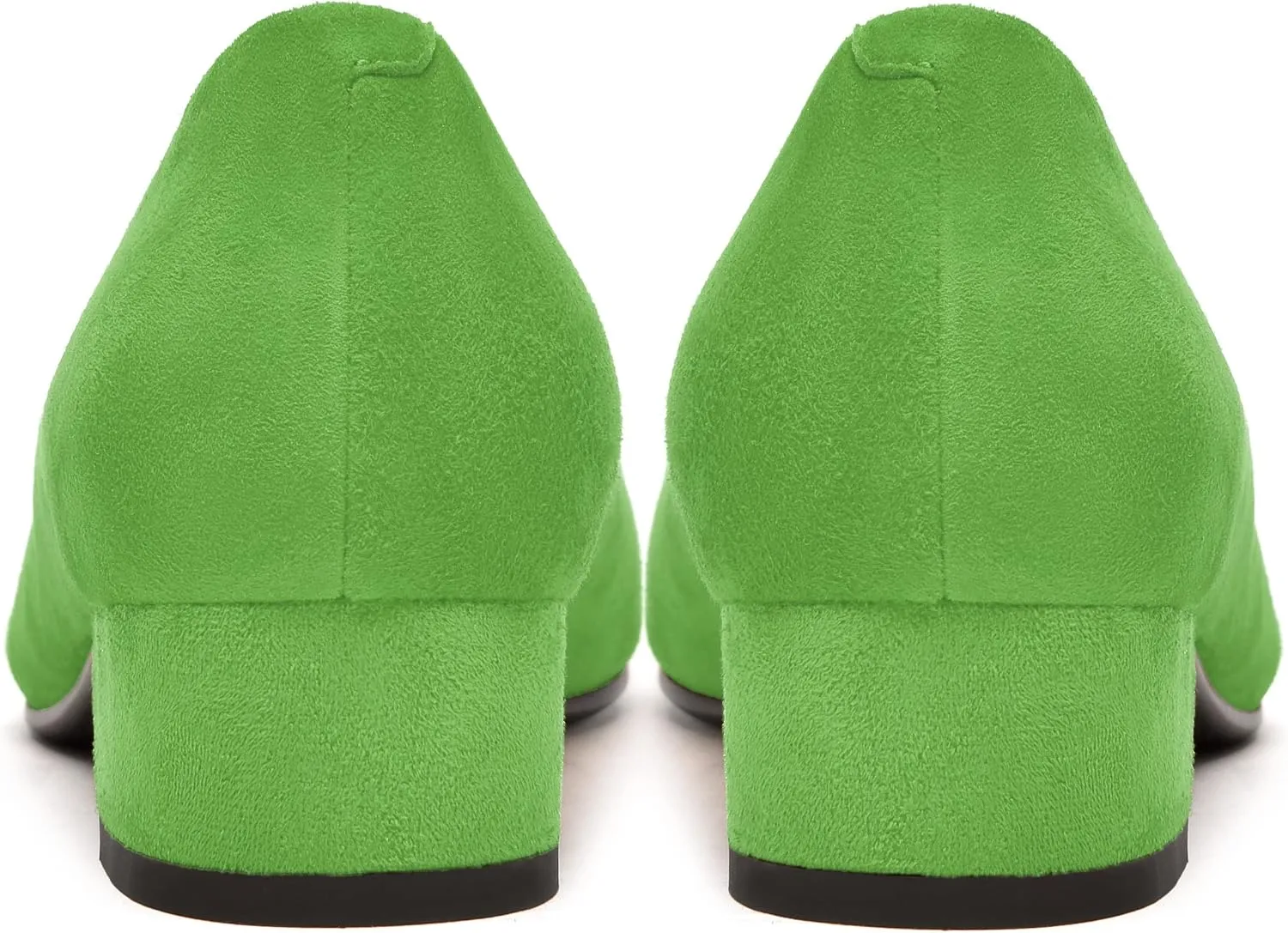 FEMSTEP Womens Suede Leather Formal Slip On Office Square Toe Chunky Low Heel Pumps Shoes 1.5 Inch