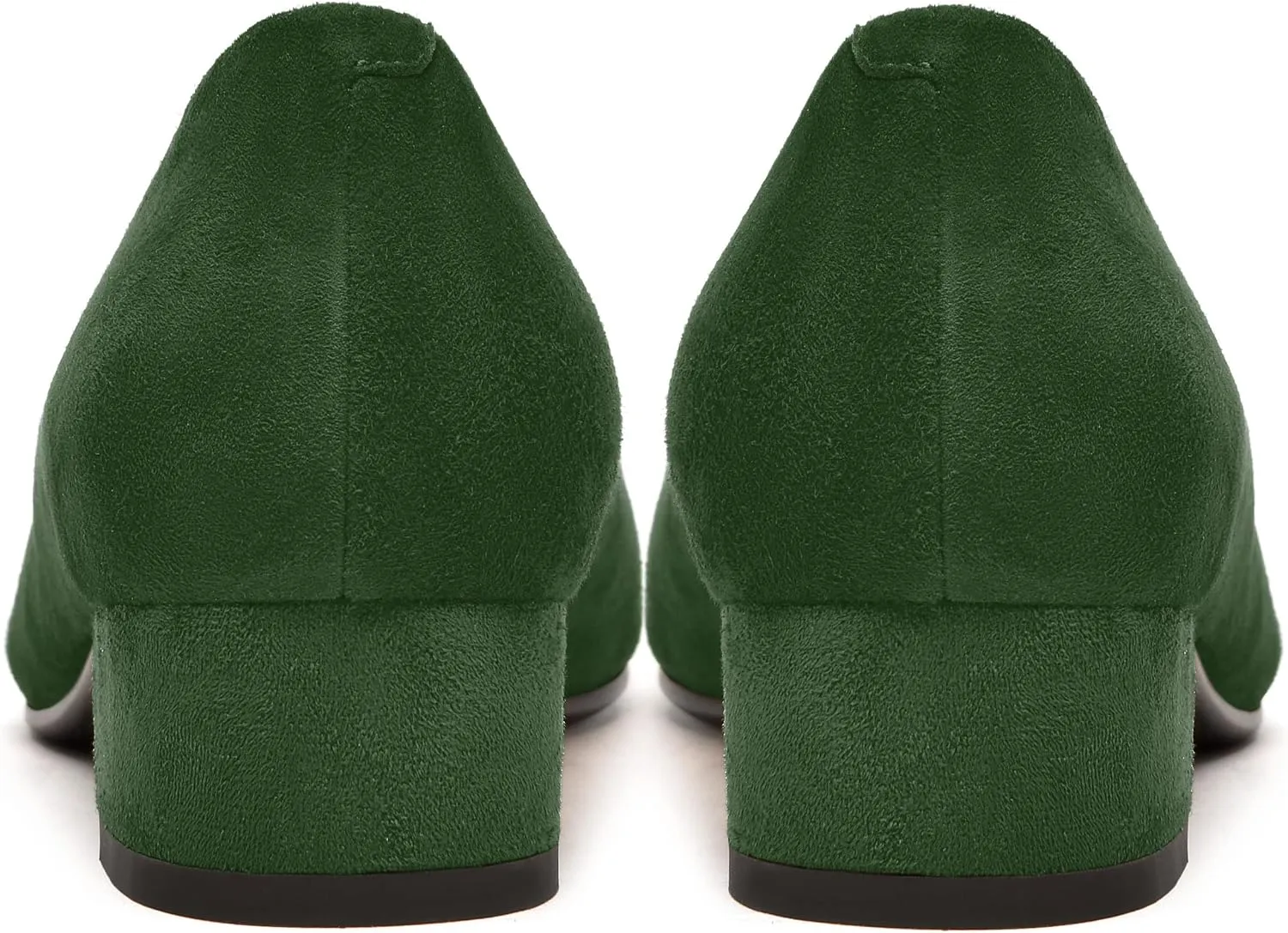 FEMSTEP Womens Suede Leather Formal Slip On Office Square Toe Chunky Low Heel Pumps Shoes 1.5 Inch