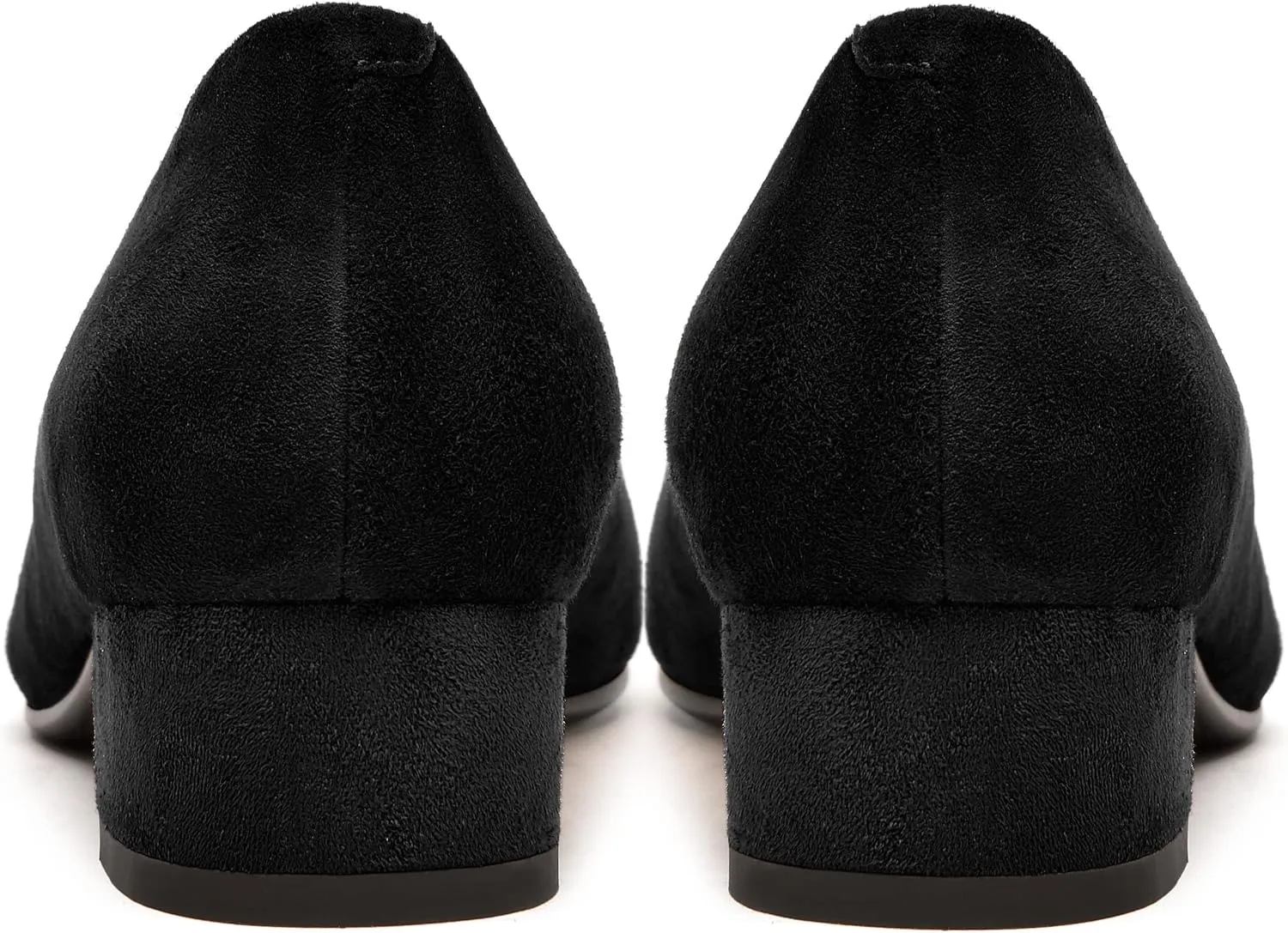 FEMSTEP Womens Suede Leather Formal Slip On Office Square Toe Chunky Low Heel Pumps Shoes 1.5 Inch