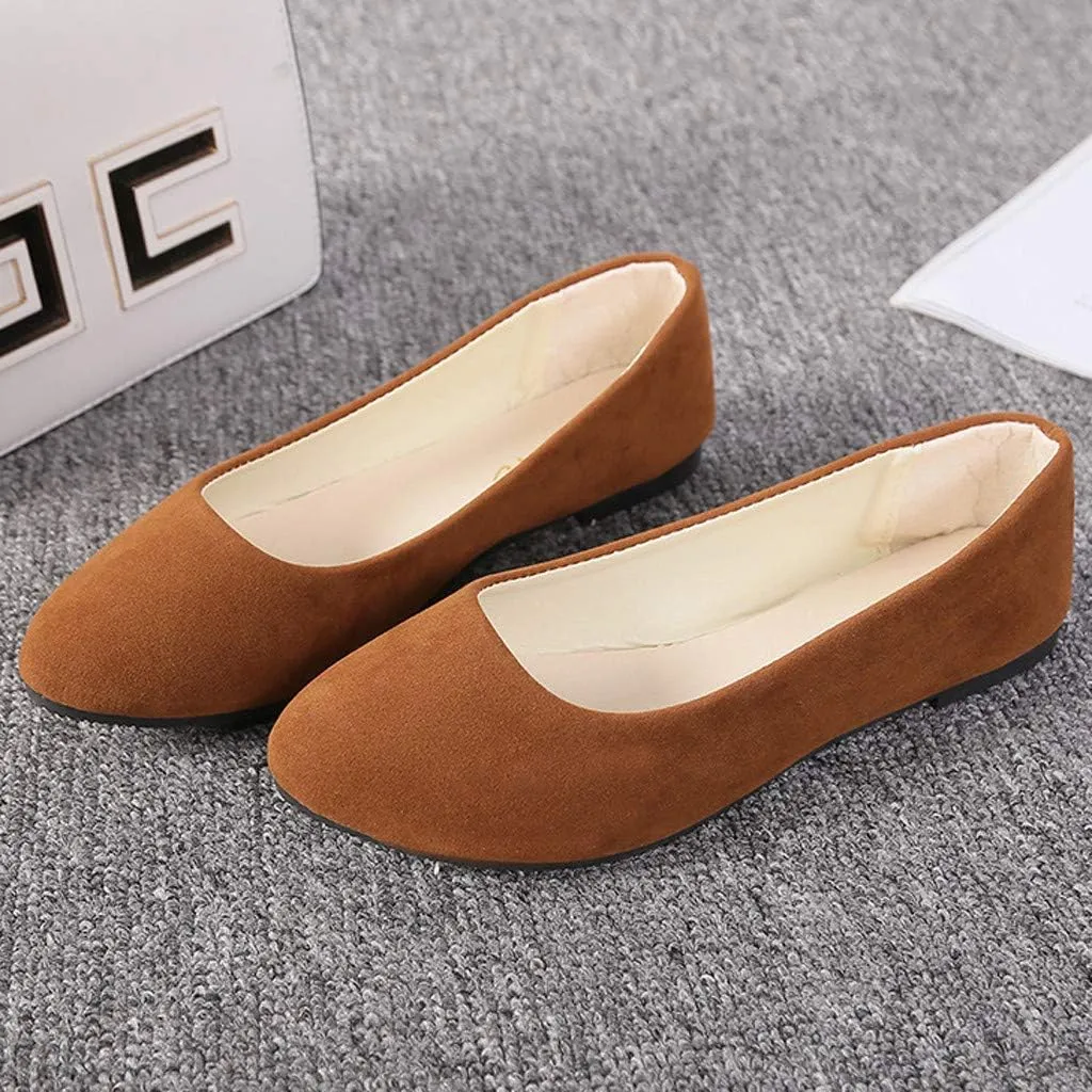 Hbeylia Ballet Flats For Women Ladies Lightweight Comfort Pointed Toe Low Heels Slip On Flats Walking Loafers Dress Oxfords Sneakers Shoes For Beach Travel Dancer