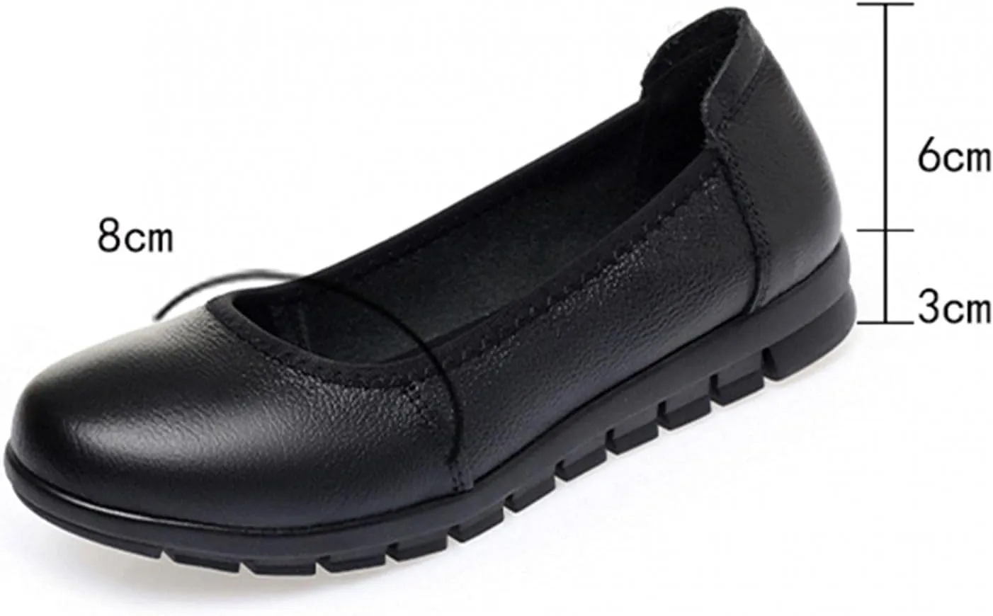 Hbeylia Slip On Loafers Walking Shoes For Women Casual Soft Comfort Leather Round Toe Non Slip Wedge Low Heels Ballet Flats Fashion Business Formal Work Nurse Dress Oxfords Driving Boat Shoes