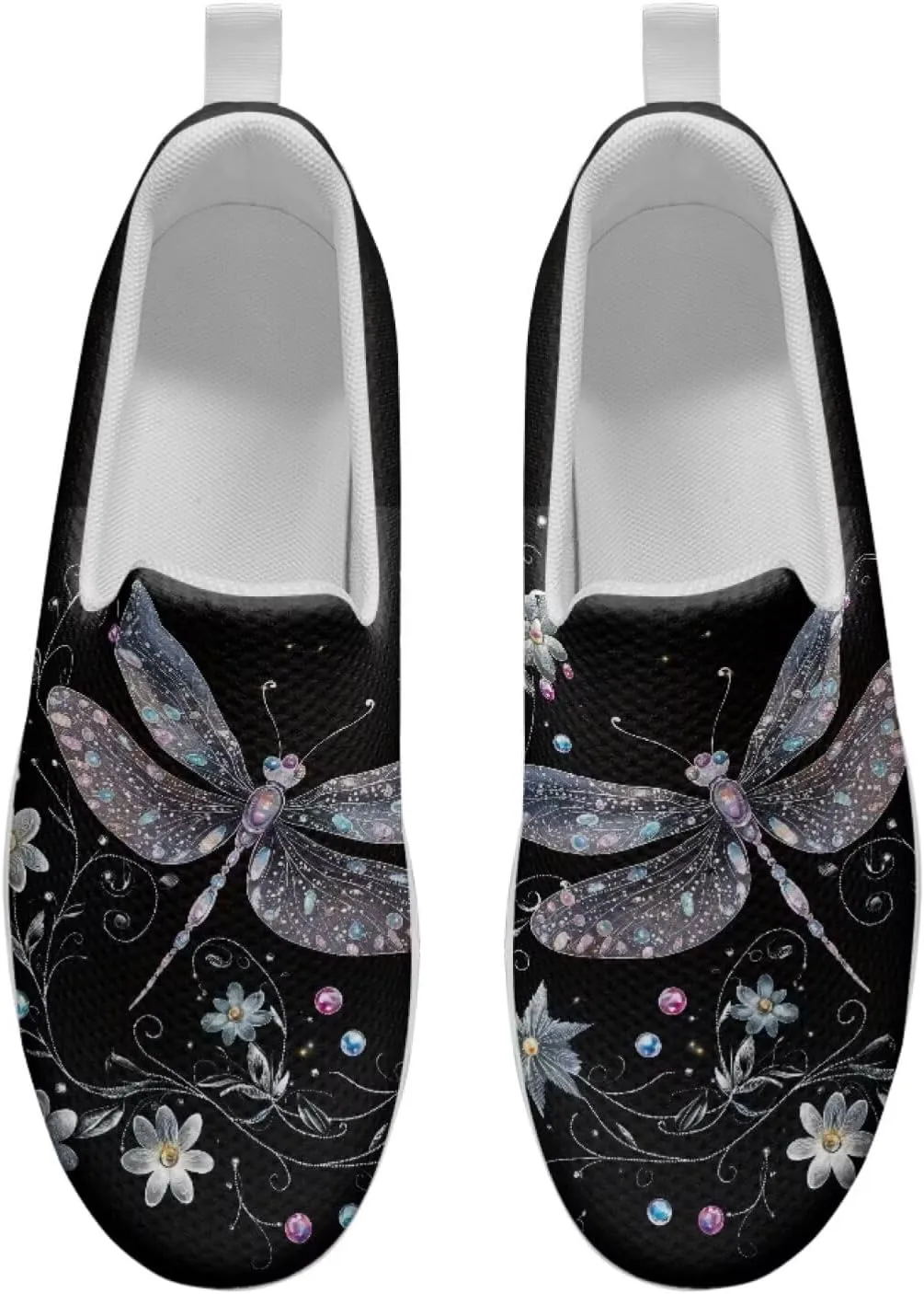 Howilath Insects Print Walking Sneakers Women Comfort Platform Shoes Rocking Shoes Slip-on Lightweight Athletic Footwear