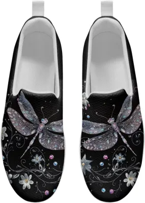 Howilath Insects Print Walking Sneakers Women Comfort Platform Shoes Rocking Shoes Slip-on Lightweight Athletic Footwear