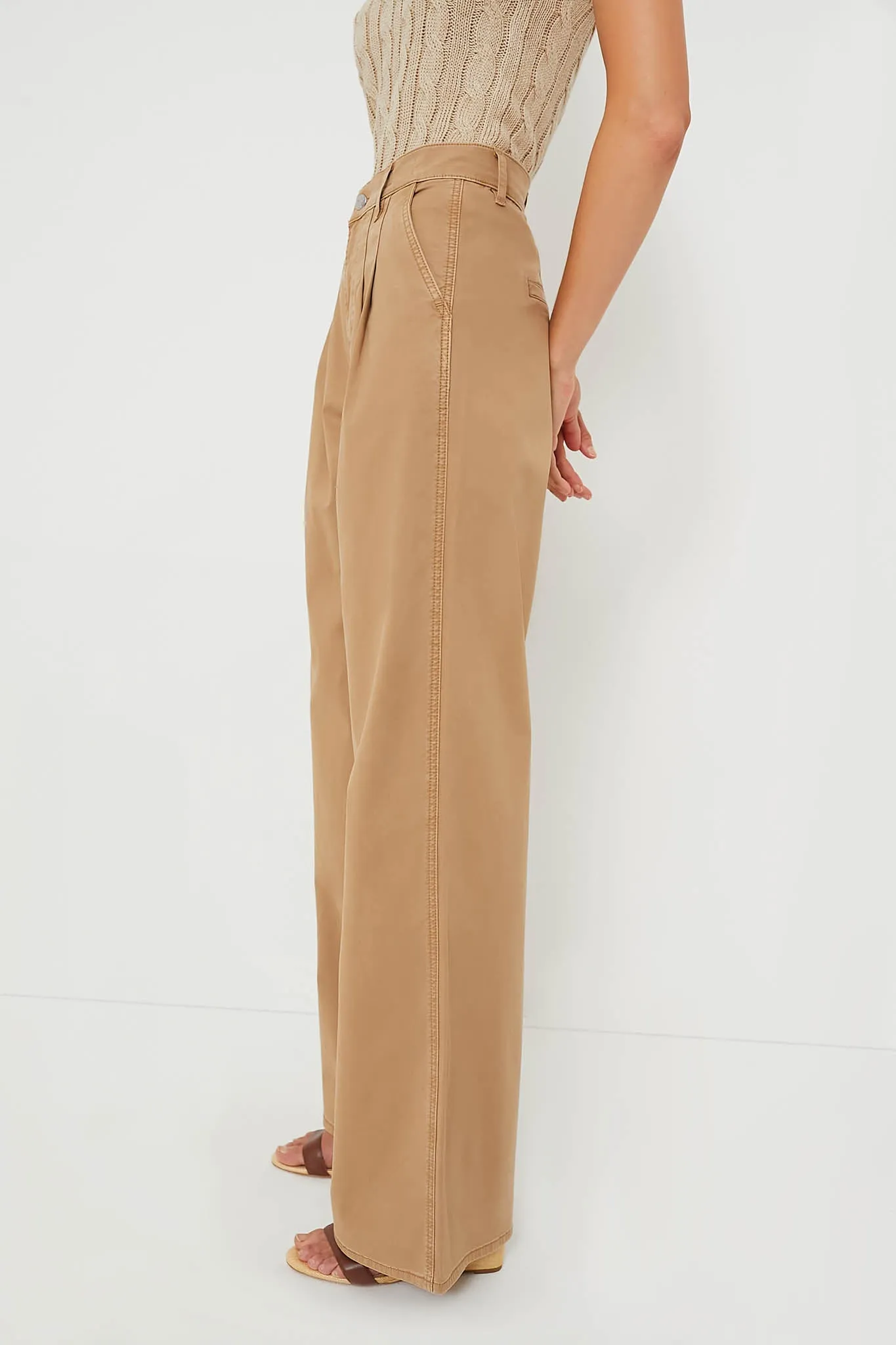 Khaki Mia Wide Leg Trouser