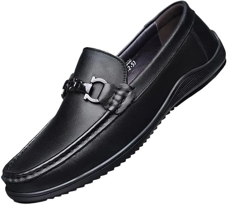 Men's Breathable Leather Wingtip Brogue Oxfords Lightweight All-Day Comfort Non-Slip Soft Sole Penny Business Loafers England Flats Breathable Sport Outdoor Footwear