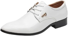 Men's Breathable Leather Wingtip Brogue Oxfords Office Working Premium Leather Derby Fashion Casual Classic Pointed-Toe Formal Shoes