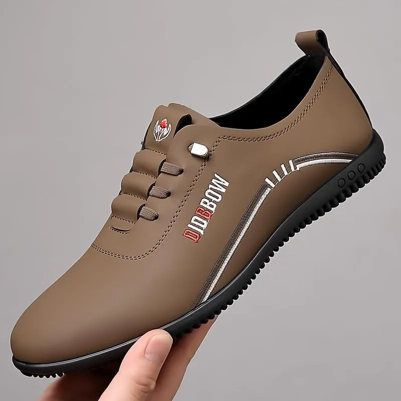 Men's Casual Walking Shoes Office Flats Lace Up Print Derby Oxford Shoes Men Oxfords Superior Flexural Leather Fashion Dress Shoes