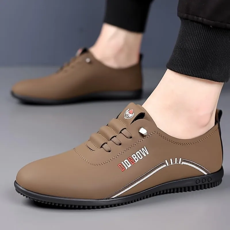 Men's Casual Walking Shoes Office Flats Lace Up Print Derby Oxford Shoes Men Oxfords Superior Flexural Leather Fashion Dress Shoes