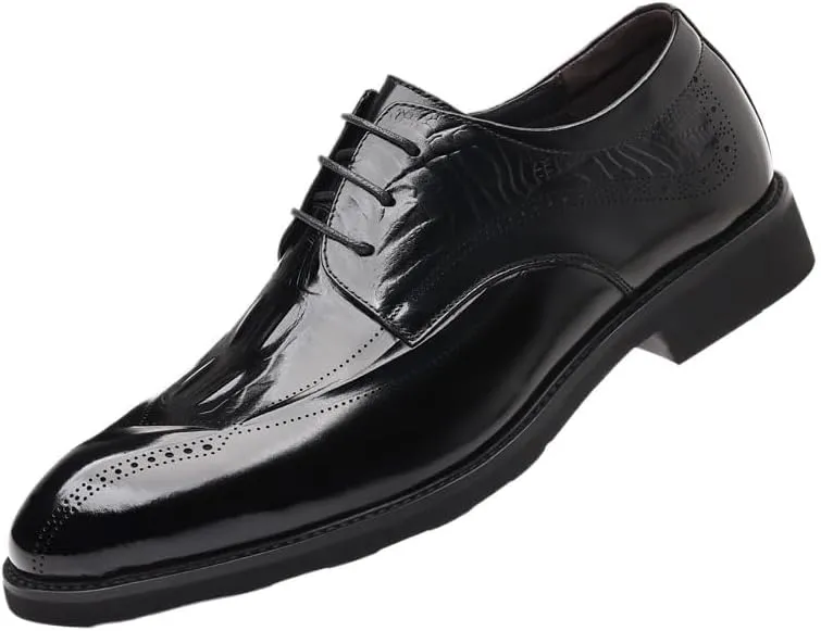 Men's Oxford Shoes Casual Leather Dress Shoes Prom Wedding Business Office Breathable Shoes Fashion Sneakers