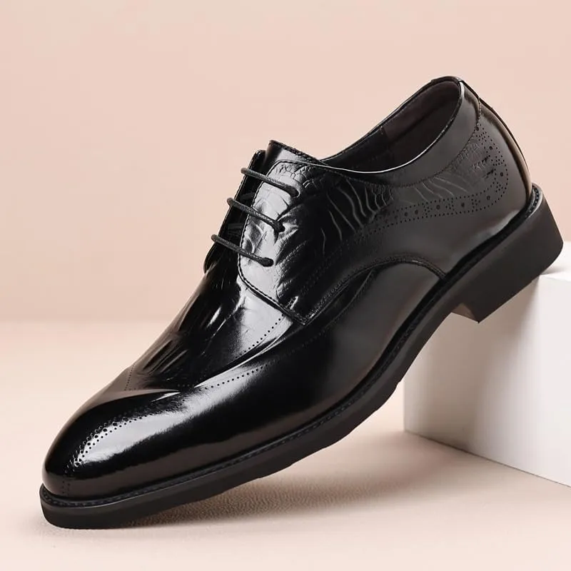 Men's Oxford Shoes Casual Leather Dress Shoes Prom Wedding Business Office Breathable Shoes Fashion Sneakers