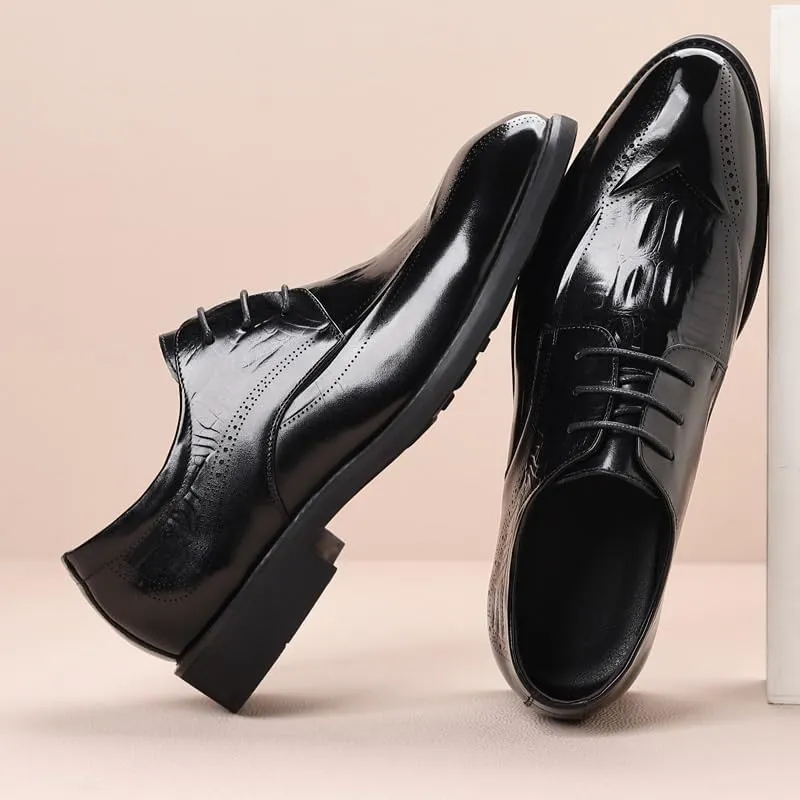 Men's Oxford Shoes Casual Leather Dress Shoes Prom Wedding Business Office Breathable Shoes Fashion Sneakers