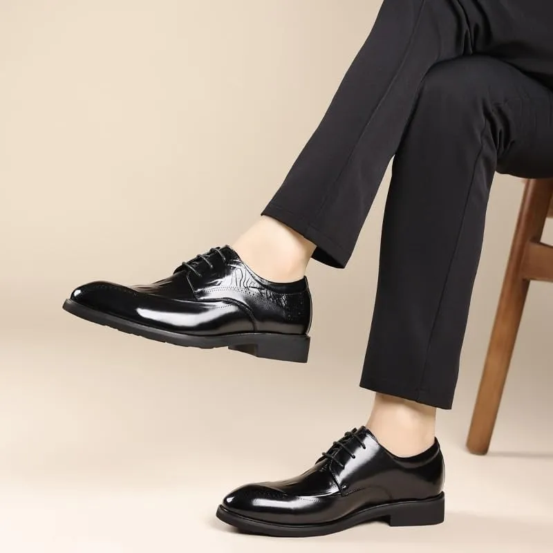 Men's Oxford Shoes Casual Leather Dress Shoes Prom Wedding Business Office Breathable Shoes Fashion Sneakers