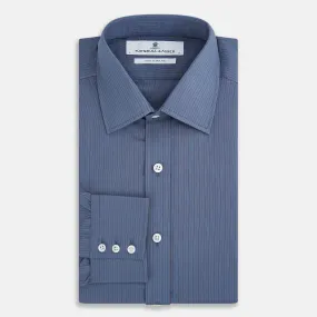 Mid Blue Red Stripe Regular Fit Mayfair Shirt