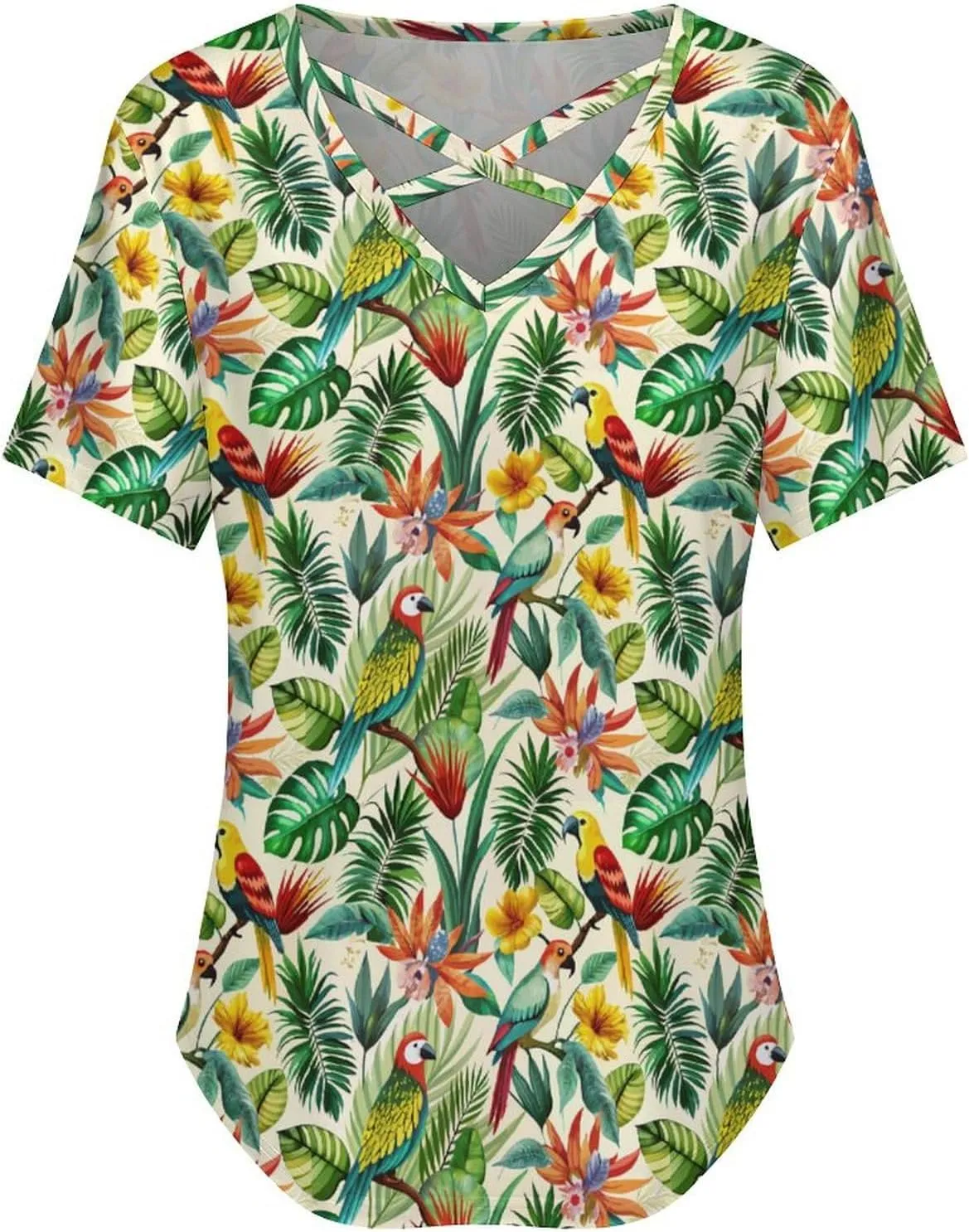 Summer Tops for Women Cute Cartoon Pattern T Shirts V Neck Short Sleeve Pullover Cute Basic Fit