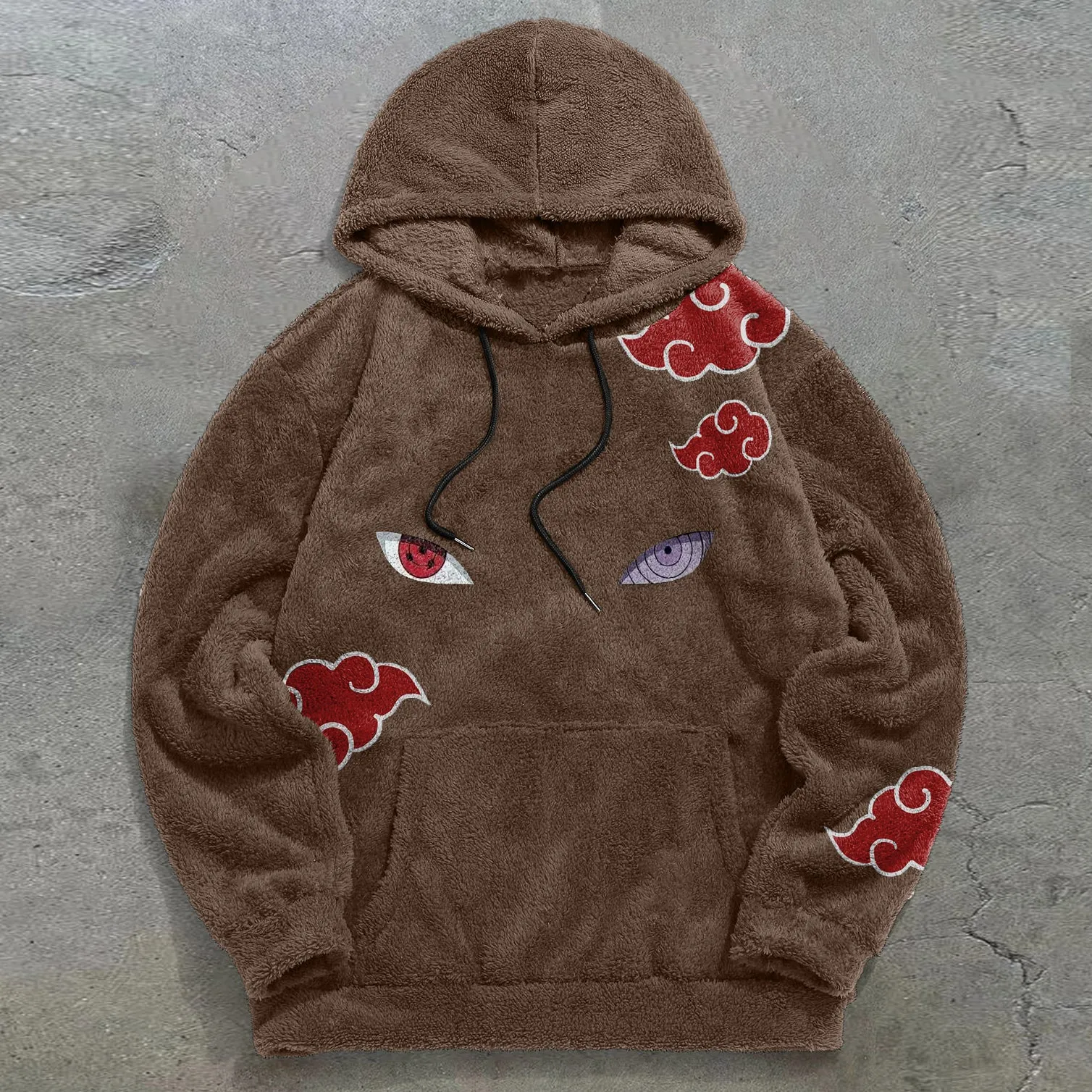 Trendy brand Naruto pattern retro plush hoodies