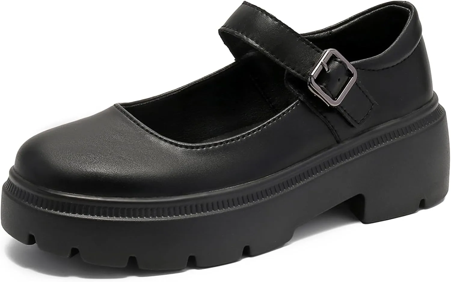 Veroders Platform Mary Janes for Women Round Toe Chunky Heels Dress Pumps Ankle Strap Oxfords Business Classic Formal School