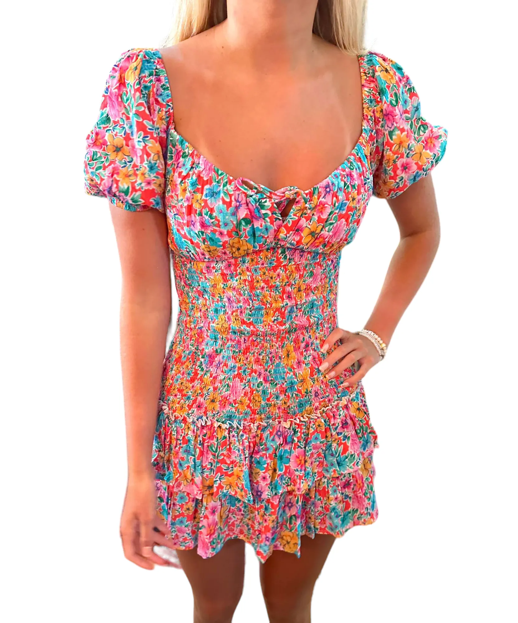 Vibrant Floral Bliss Dress