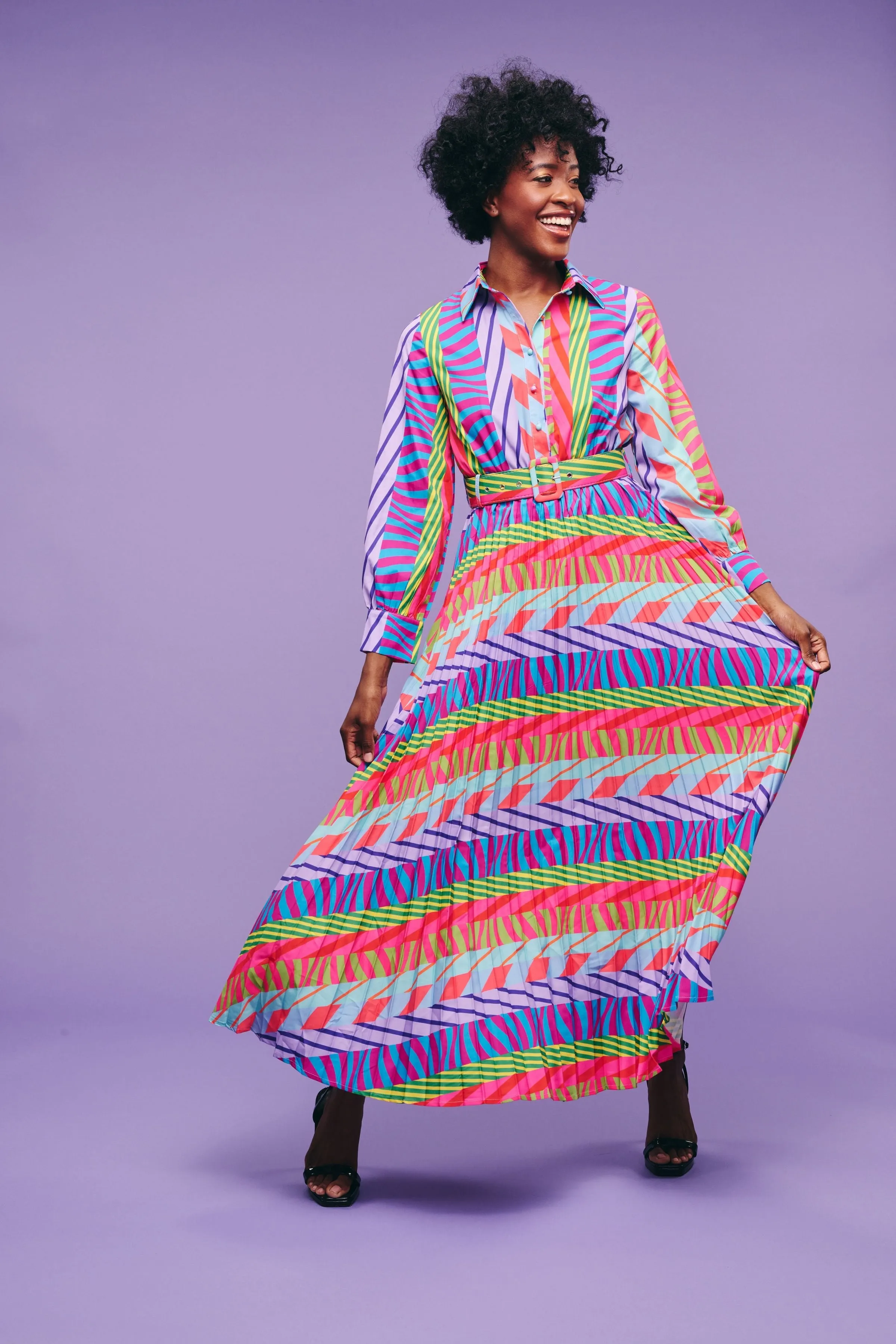“Who’s That Lady” Pleated Dress