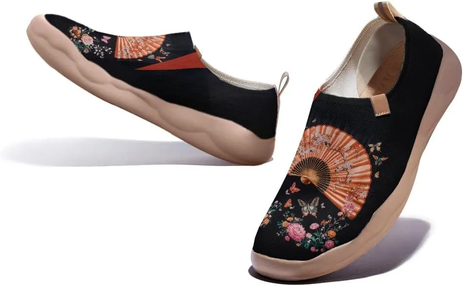 Women's Art Illustration Slip-on Shoes Vibrant Floral Casual Loafers Lightweight Comfortable Travel Footwear