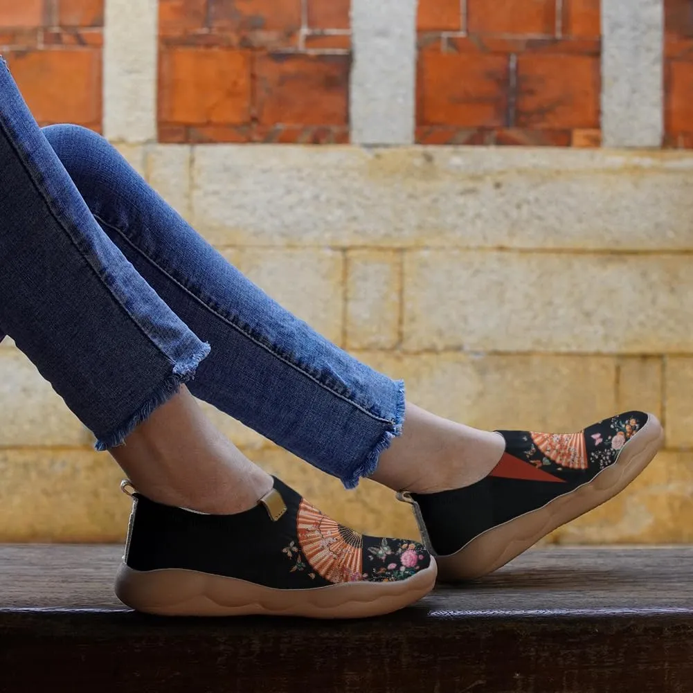 Women's Art Illustration Slip-on Shoes Vibrant Floral Casual Loafers Lightweight Comfortable Travel Footwear