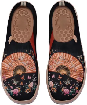 Women's Art Illustration Slip-on Shoes Vibrant Floral Casual Loafers Lightweight Comfortable Travel Footwear
