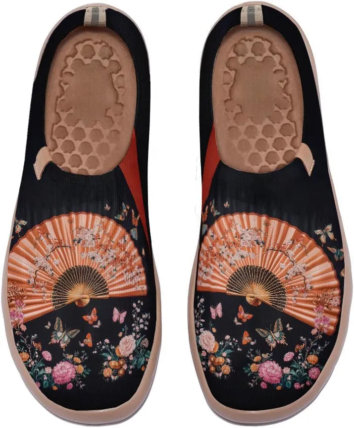 Women's Art Illustration Slip-on Shoes Vibrant Floral Casual Loafers Lightweight Comfortable Travel Footwear