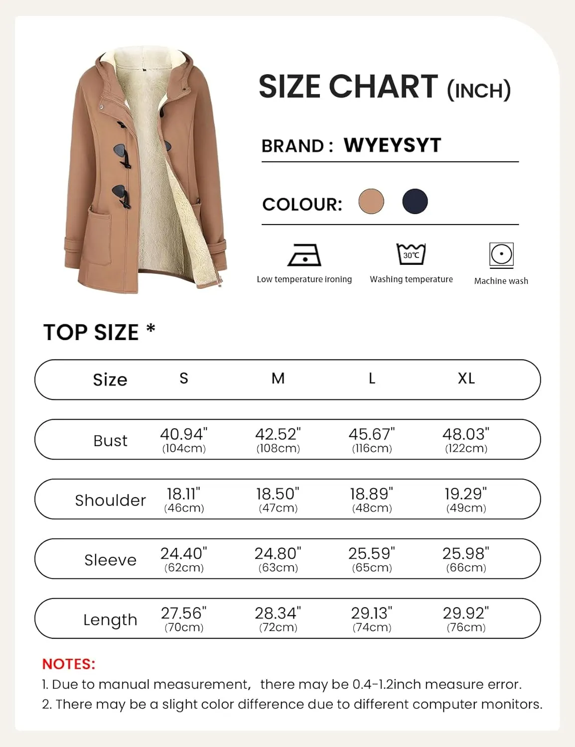 Wyeysyt Winter Jackets for Women Fleece Sherpa Lined Jacket Womens Duffle Toggle Coat Warm Hooded Casual Jacket