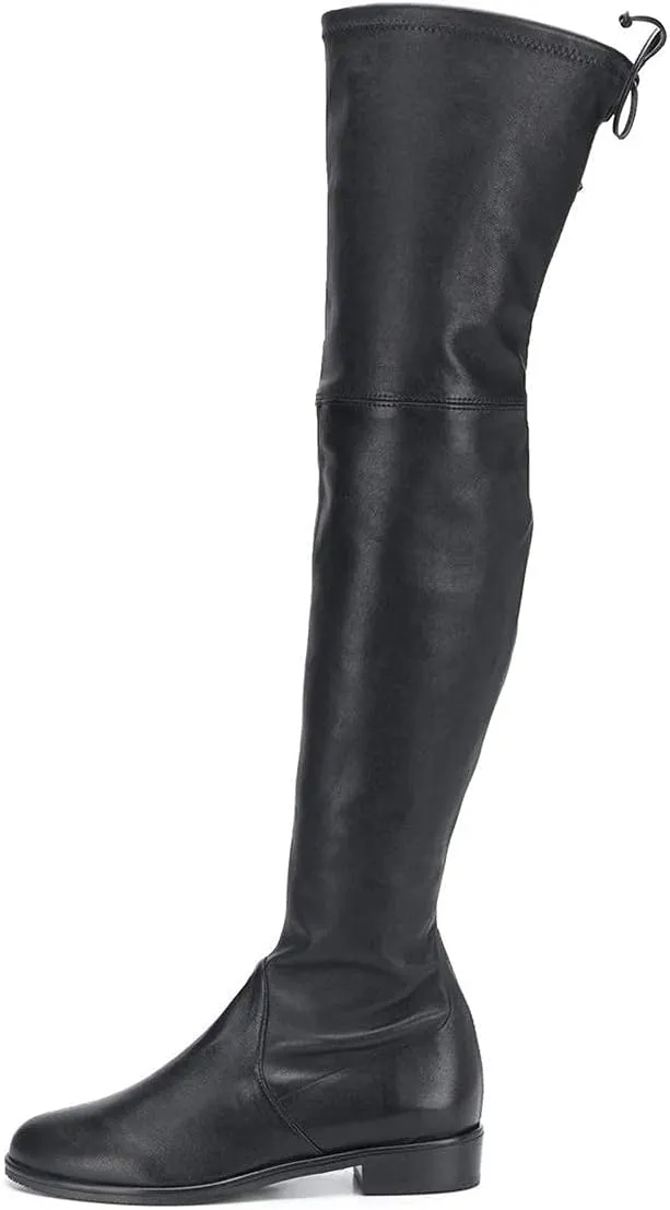YDN Women Sexy Closed Toe Over The Knee Boots Lace Up Thigh High Low Heel Dress Flat Long Booties Size 4-15 US