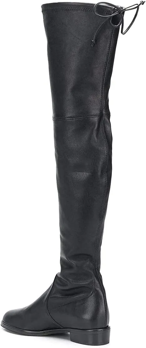 YDN Women Sexy Closed Toe Over The Knee Boots Lace Up Thigh High Low Heel Dress Flat Long Booties Size 4-15 US